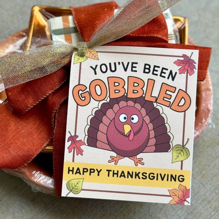you've been gobbled printable tag on a Thanksgiving neighbor gift