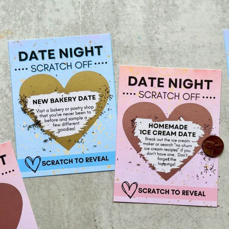 DIY date night scratch off cards