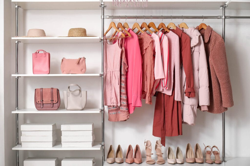 master closet organized by color