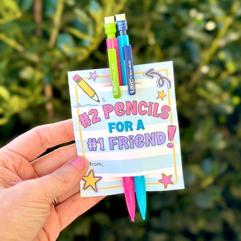pencil Valentines for kids with mechanical pencils