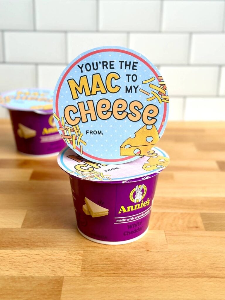 mac and cheese valentines for kids made with single serve macaroni and cheese cups