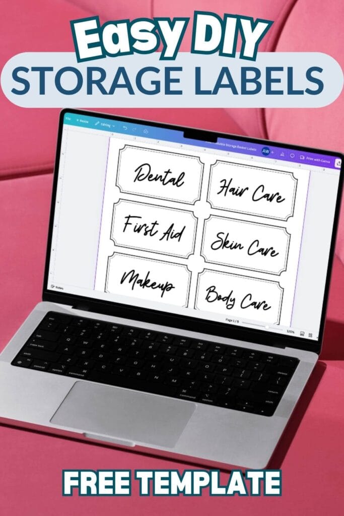 storage label template for organizing