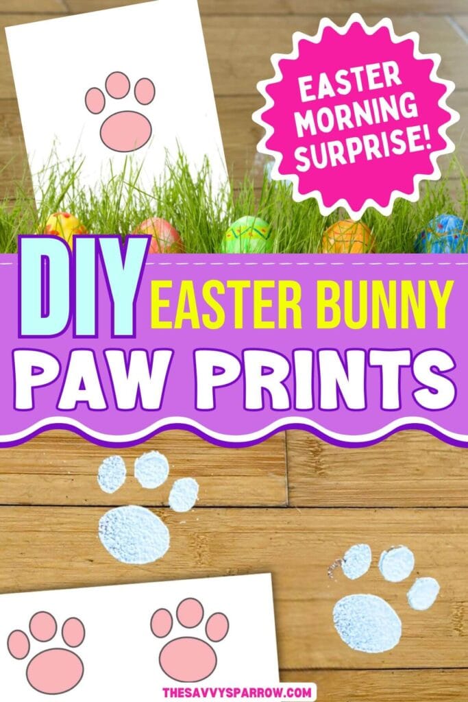 Easter bunny paw prints DIY with flour