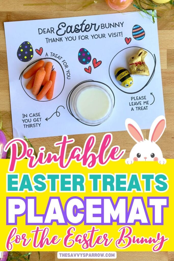 free printable treats for the Easter bunny placemat