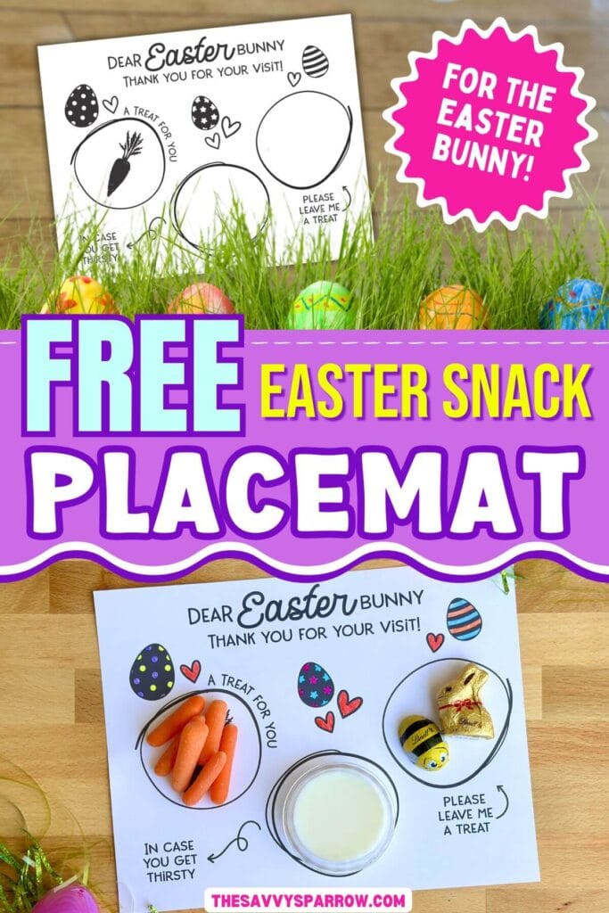 free Easter treats placemat for the Easter Bunny