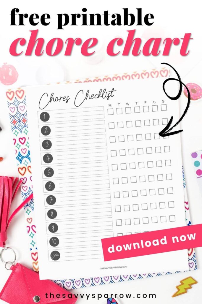 free printable chore chart for teenagers