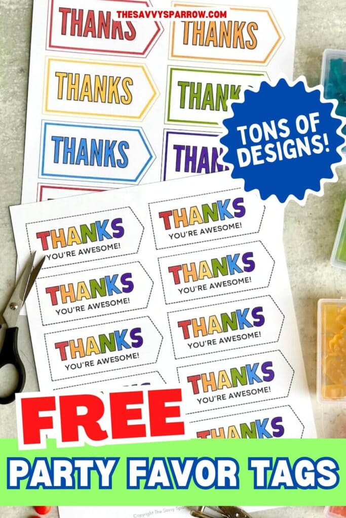 free printable party favor gift tags for kids
