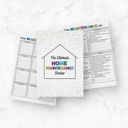 Home Maintenance Binder pages.