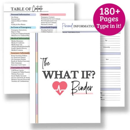 Emergency binder printable.