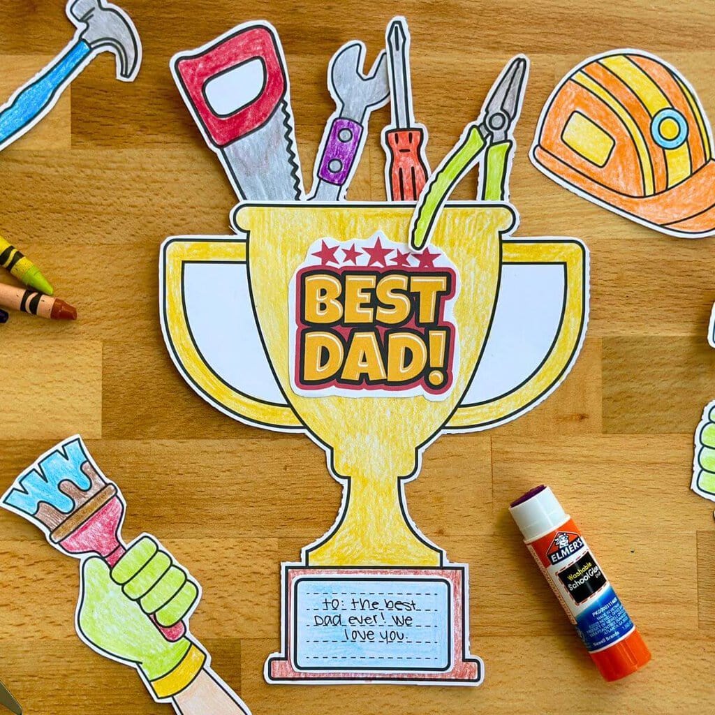 best dad ever trophy craft for Father's Day