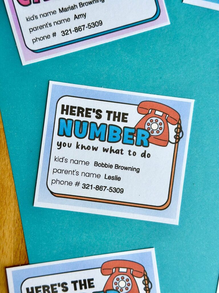 playdate business card that says here's the number you know what to do