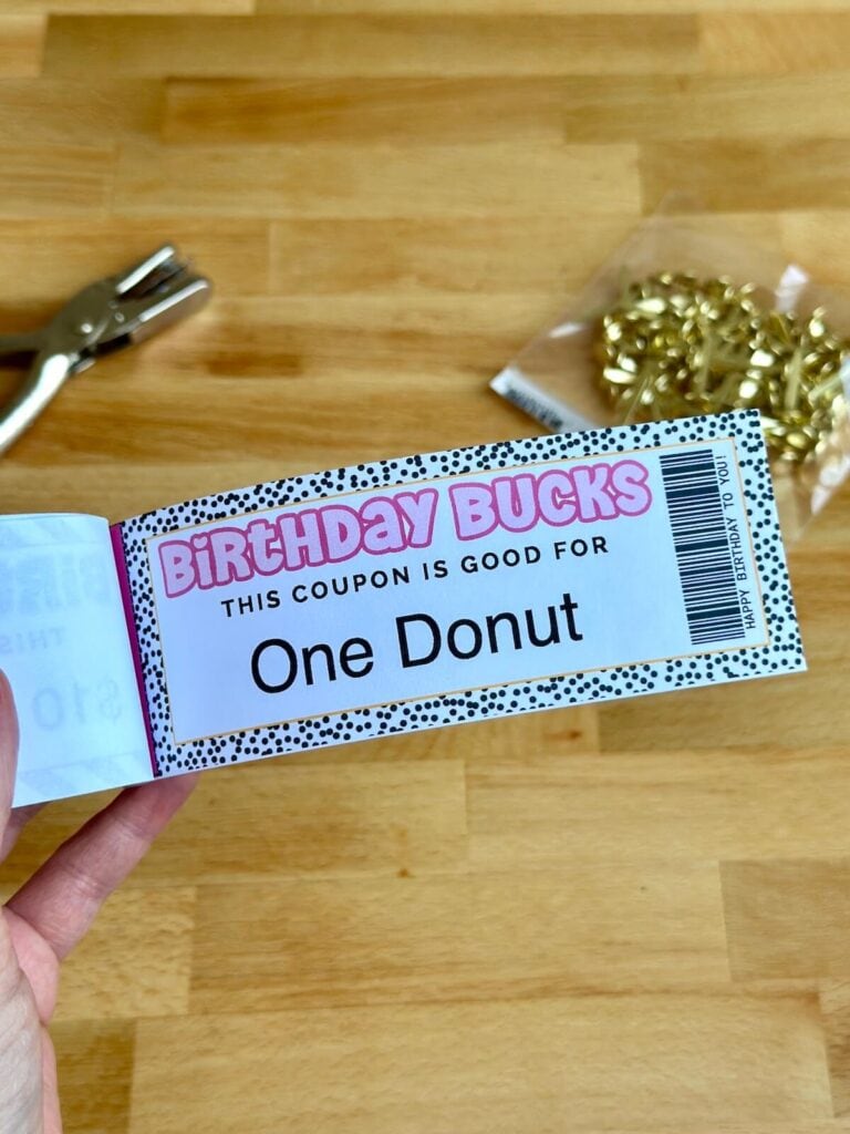 printable birthday coupon that says good for one donut