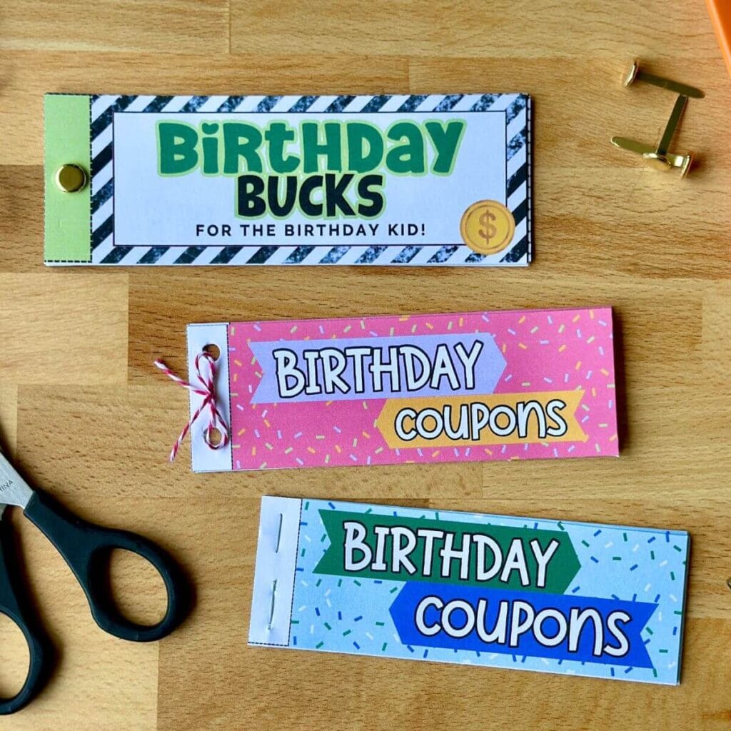 free printable birthday coupon books to give as gifts