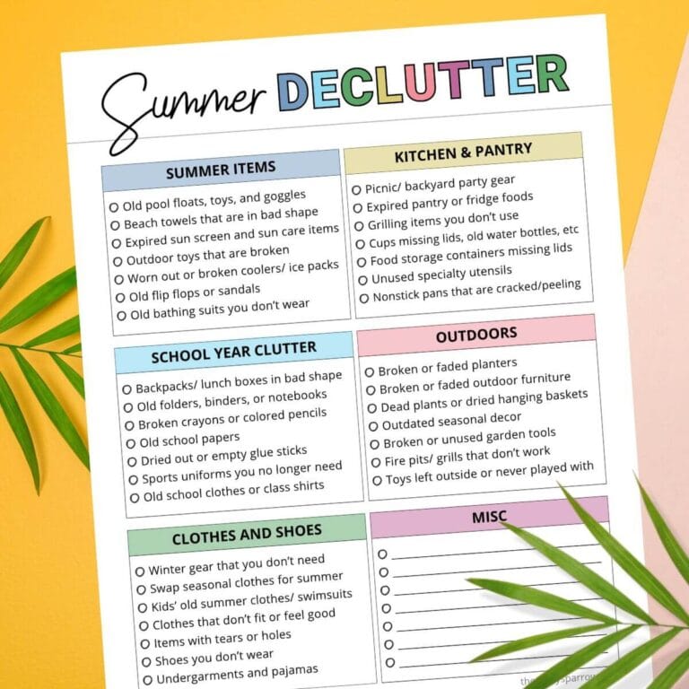 summer decluttering checklist