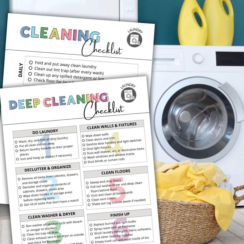 laundry room cleaning checklists