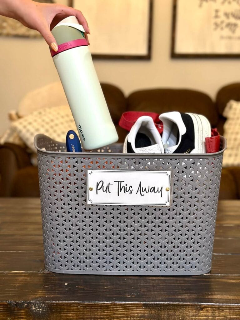 basket filled with things to put away