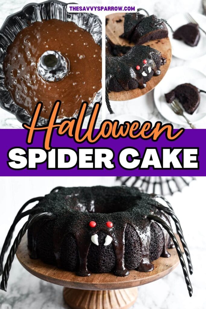halloween spider bundt cake