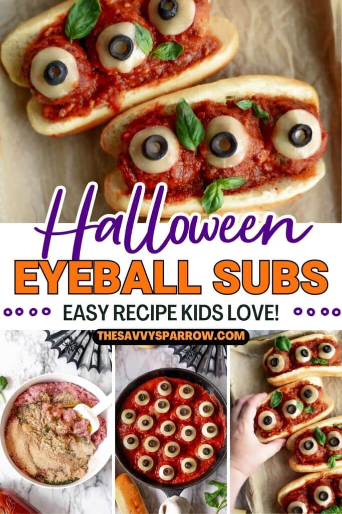 Halloween eyeball meatball subs