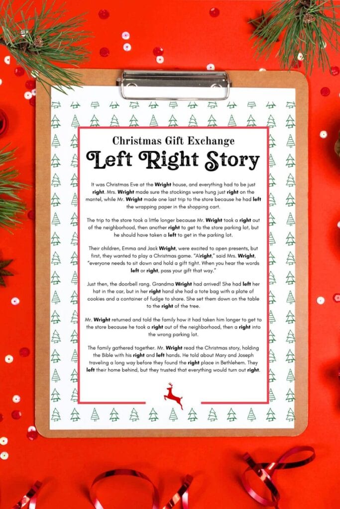 left right Christmas story