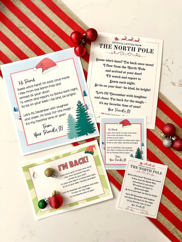 free printable elf arrival letters