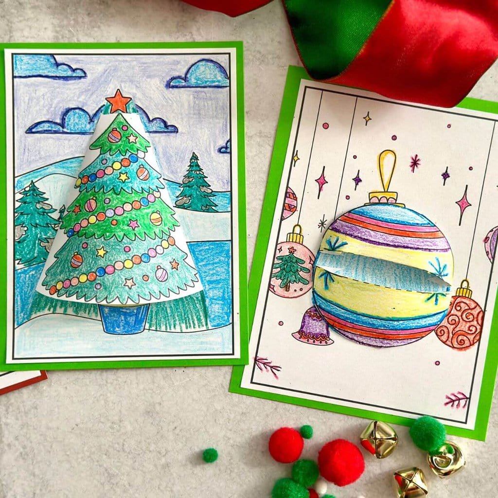 free printable 3D Christmas coloring pages
