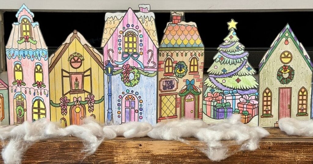 fold up Christmas village paper craft