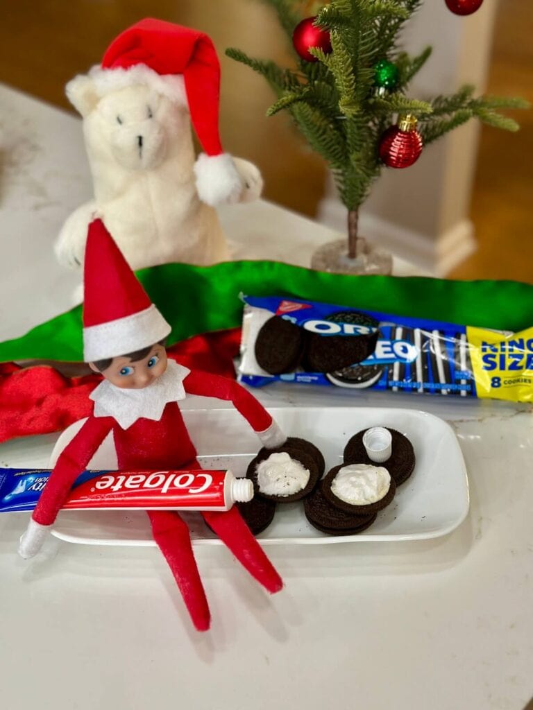naughty Elf on the Shelf fills Oreos with toothpaste