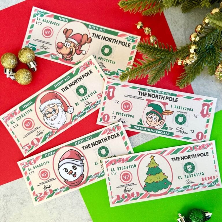 free printable Christmas play money