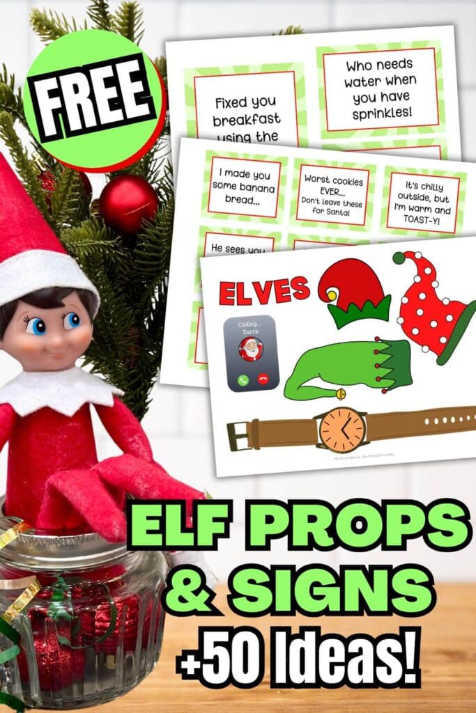 free printable Elf on the Shelf props and signs