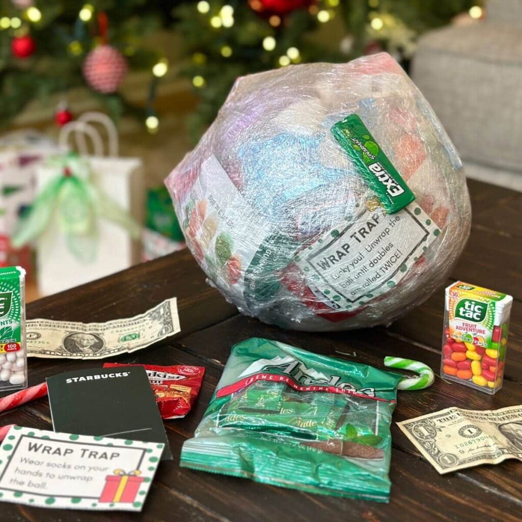 saran wrap ball game with prizes