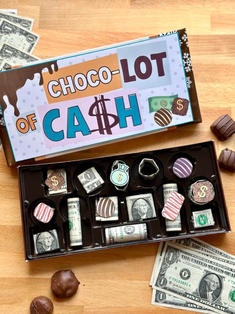chocolate box money gift