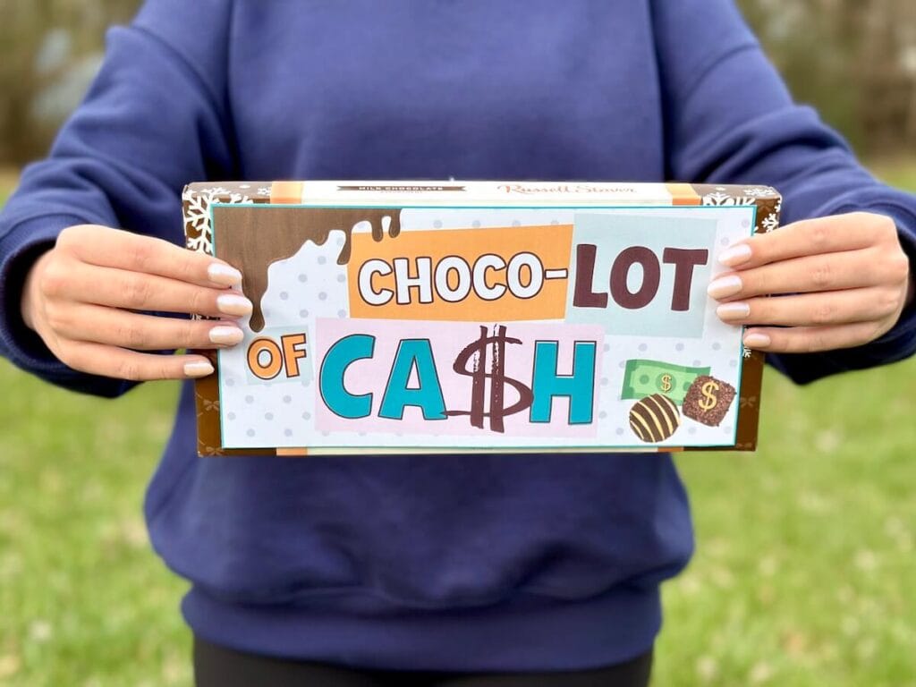 box of chocolate money gift