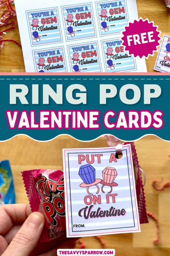 free printable Ring Pop valentines for kids