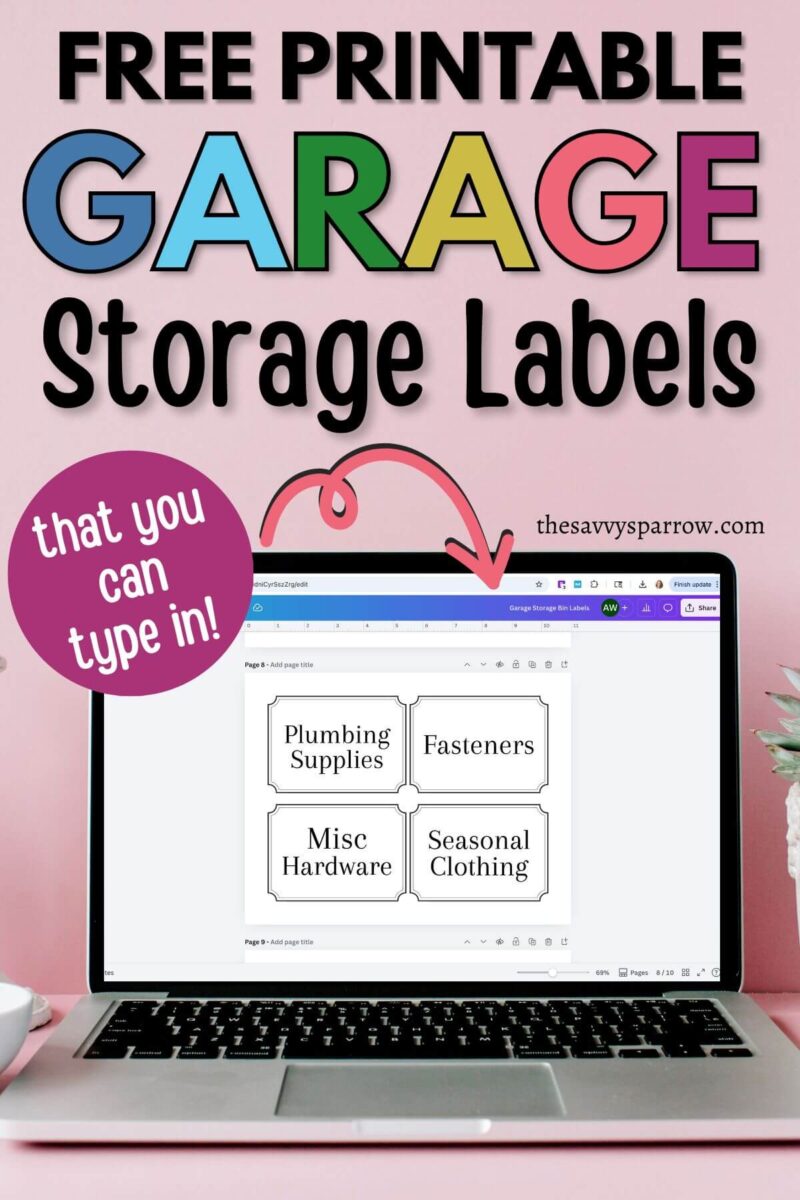 free printable garage storage labels