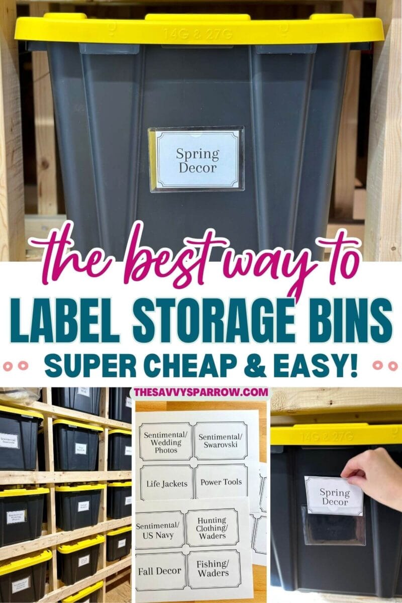 garage storage bins with free printable labels