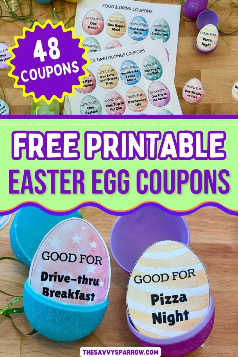 free printable Easter egg coupons to use as plastic egg fillers