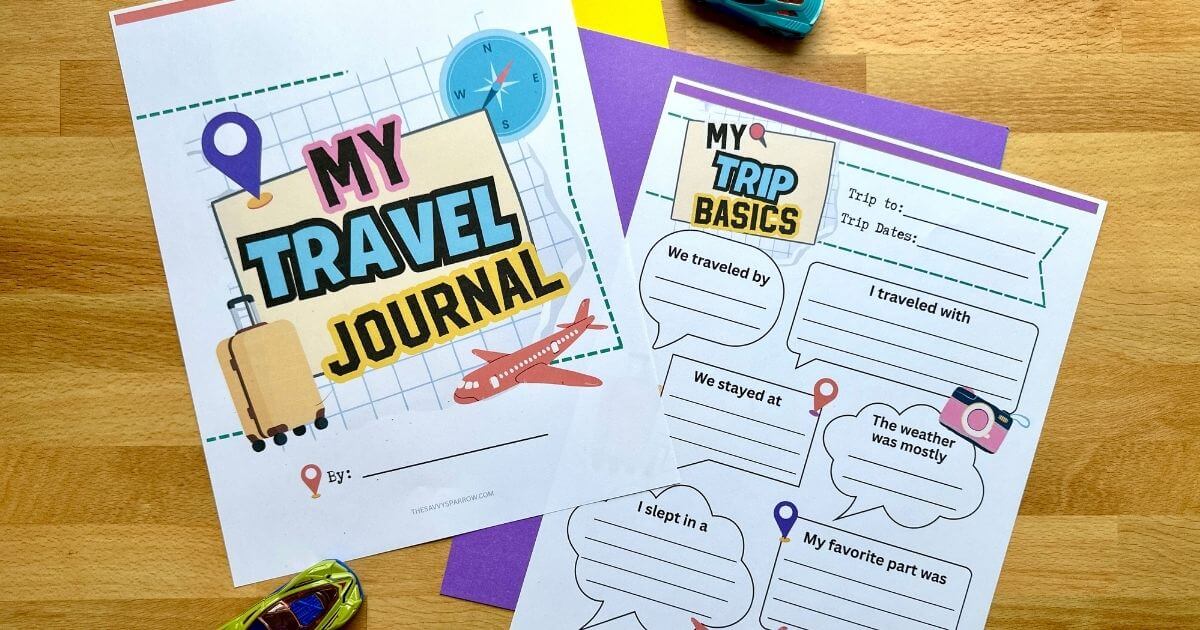 cover page of a travel journal for kids