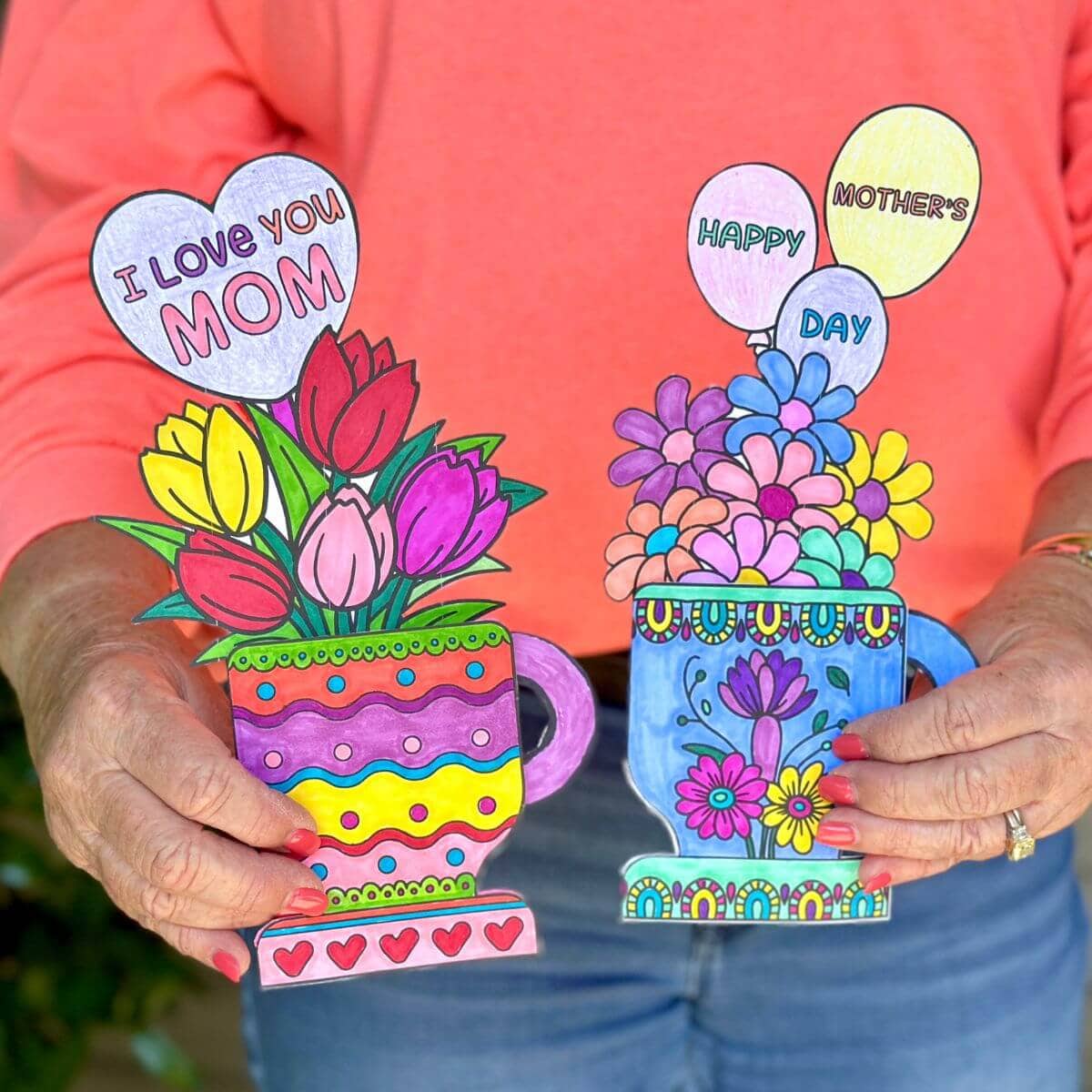 free printable mother's day cards with teacups and flowers